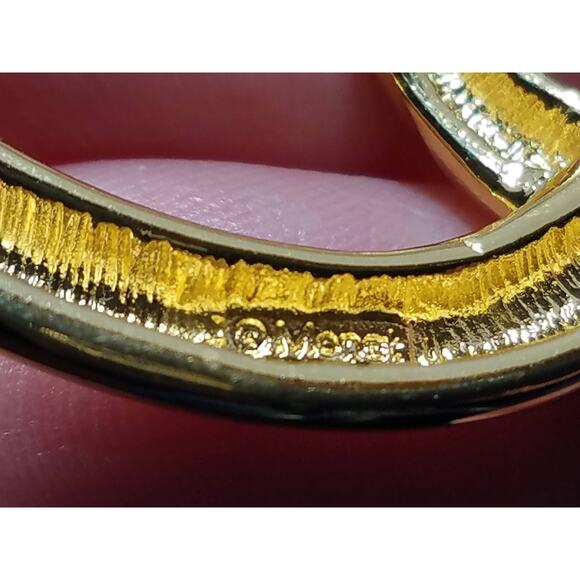 Vintage Monet Modernist Brooch, Gold Plated, 1980s, 2 1/4 Inches - Picture 8 of 10